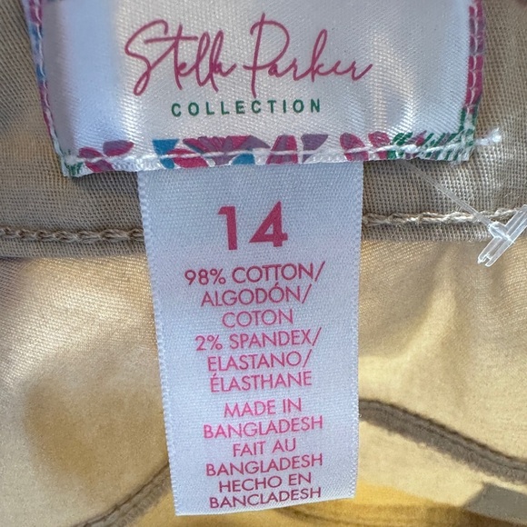 Stella Parker Collection Tan Khaki Gold‎ Button Pocket Shorts Size 14 NWT - Picture 5 of 5
